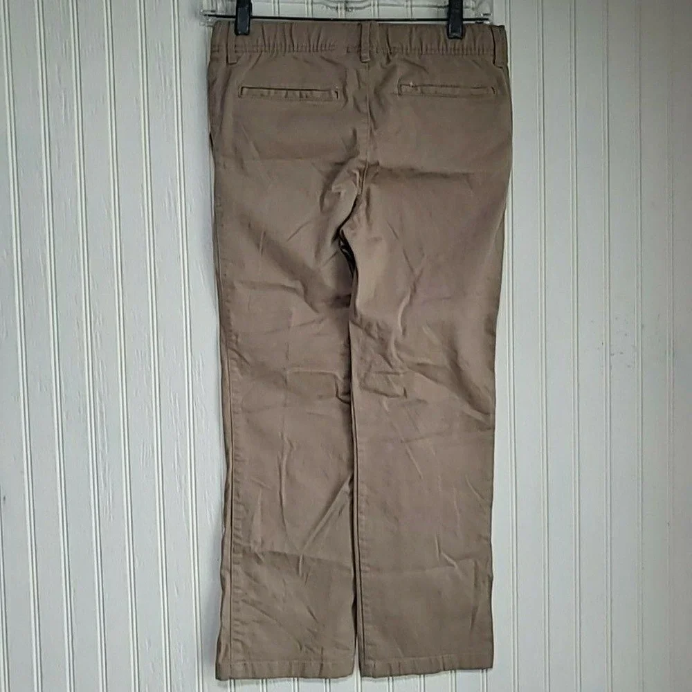 The Children's Place Pants Boys 8 Husky Beige Twill Elastic Waist Button School